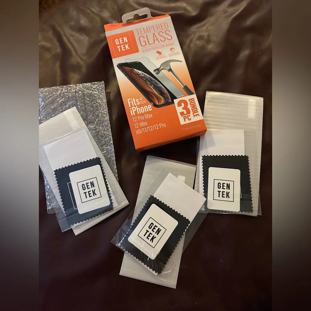 Gen Tek Screen Protector Tempered Glass Iphone Set of 3